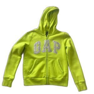Gap kids lime hoodie full zipper long sleeve size XL Kids  athletic academia